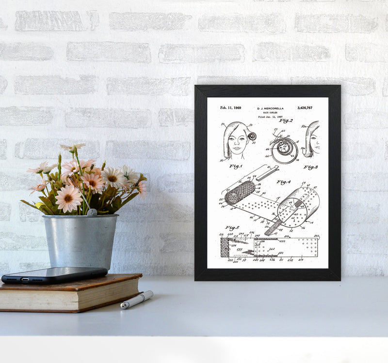 Hair Curler Patent Art Print by Jason Stanley A4 White Frame