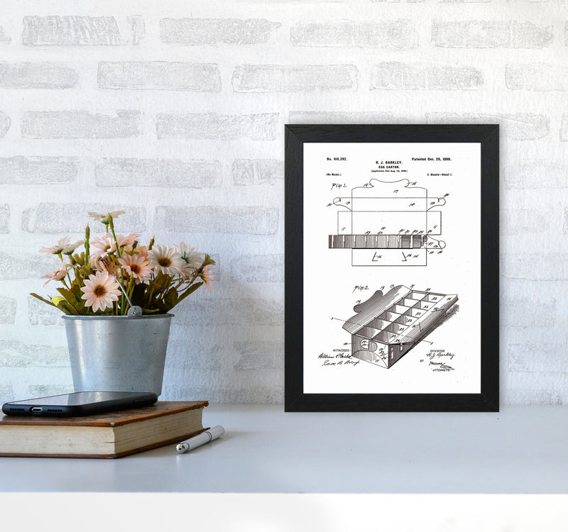 Egg Carton Patent Art Print by Jason Stanley A4 White Frame
