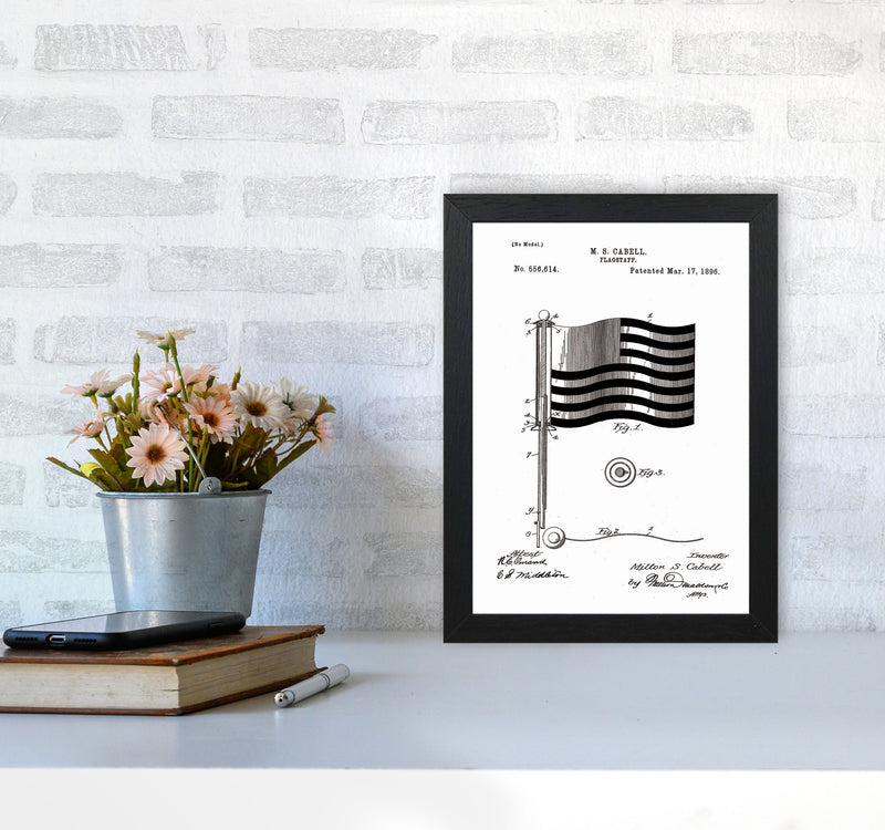 Flagstaff Patent Art Print by Jason Stanley A4 White Frame