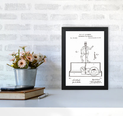 Toy Dancer Patent Art Print by Jason Stanley A4 White Frame