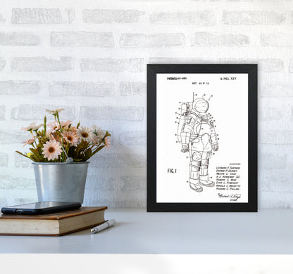 Spacesuit Patent Art Print by Jason Stanley A4 White Frame