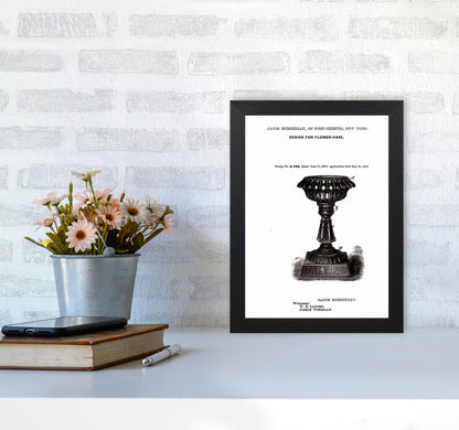 Flower Vase Patent Art Print by Jason Stanley A4 White Frame