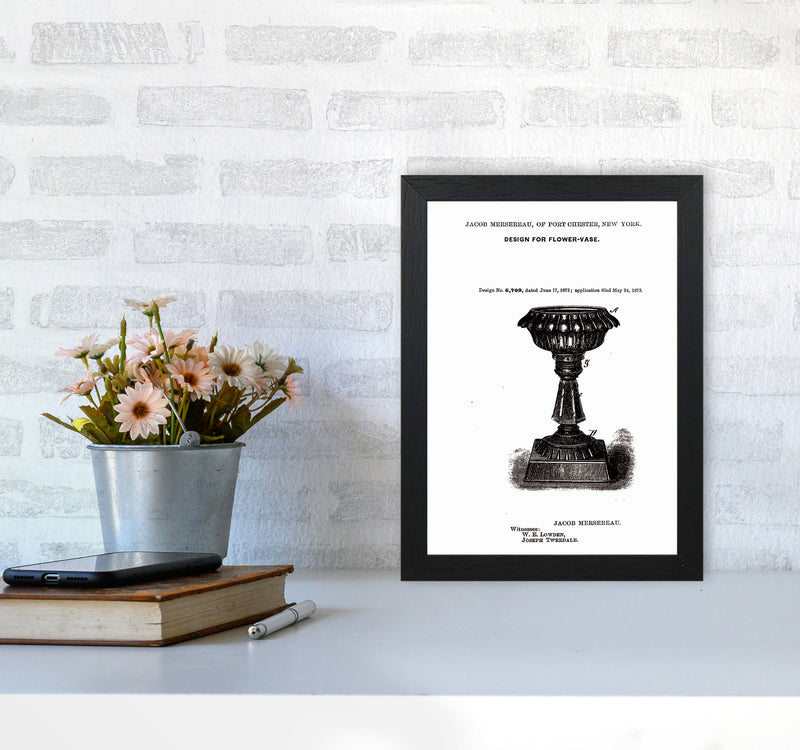 Flower Vase Patent Art Print by Jason Stanley A4 White Frame