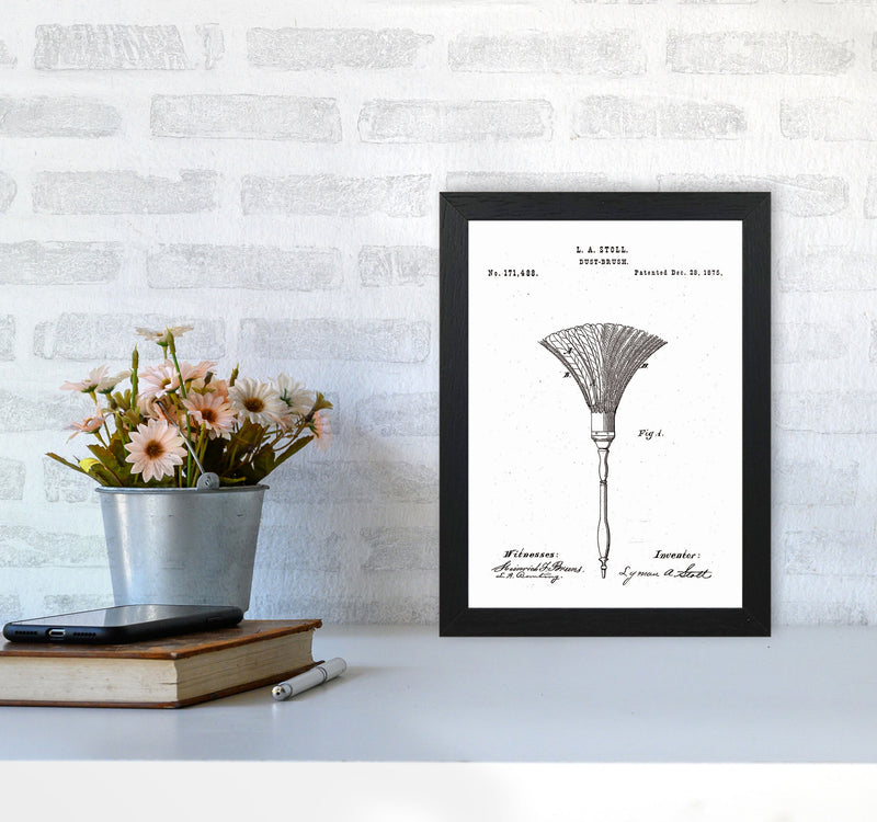 Dust Brush Patent Art Print by Jason Stanley A4 White Frame