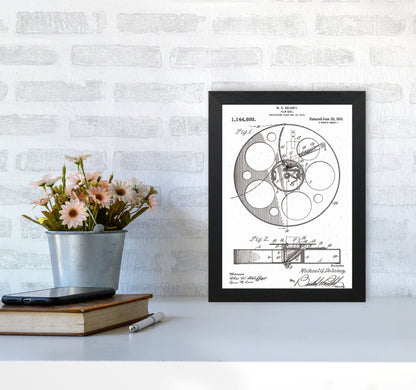 Film Reel Patent Art Print by Jason Stanley A4 White Frame