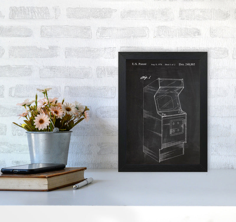 Arcade Game Patent Art Print by Jason Stanley A4 White Frame