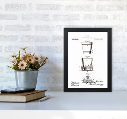 Flower Pot Patent Art Print by Jason Stanley A4 White Frame