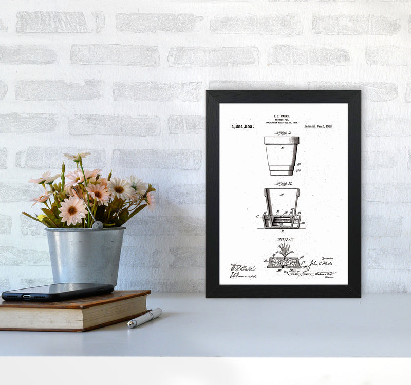 Flower Pot Patent Art Print by Jason Stanley A4 White Frame