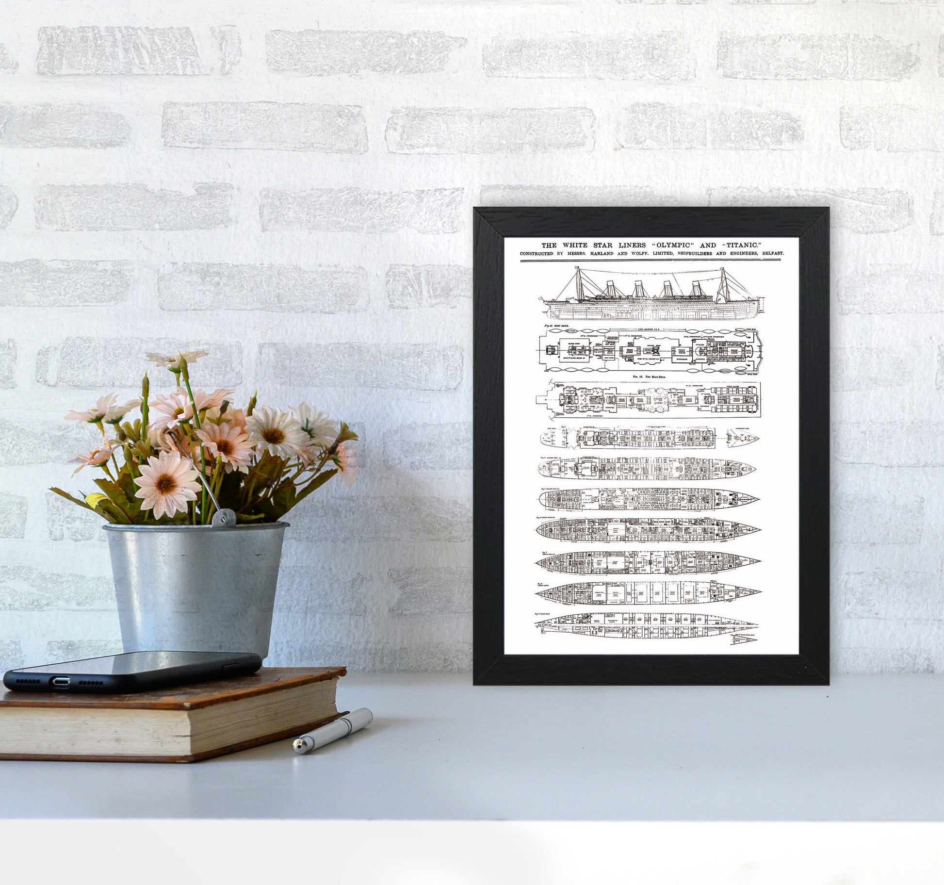 Titanic Patent Art Print by Jason Stanley A4 White Frame