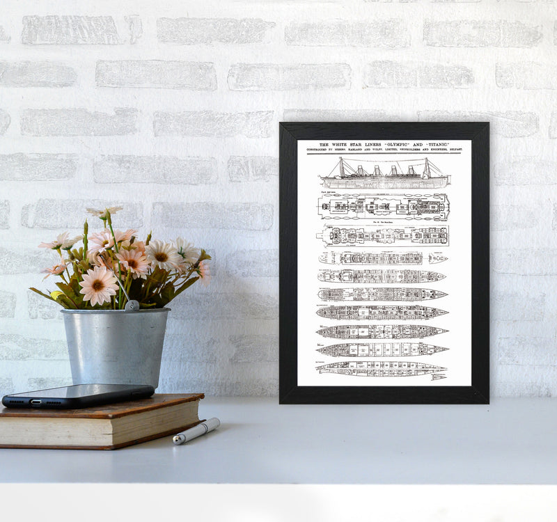 Titanic Patent Art Print by Jason Stanley A4 White Frame
