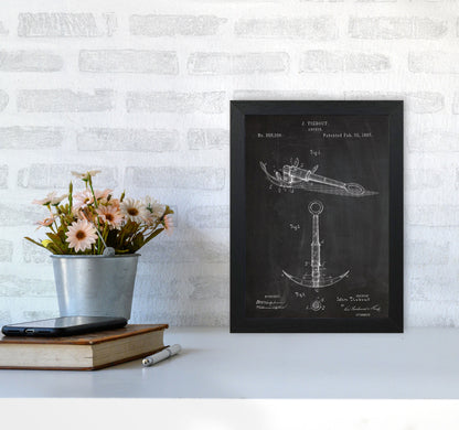 Anchor Patent Art Print by Jason Stanley A4 White Frame