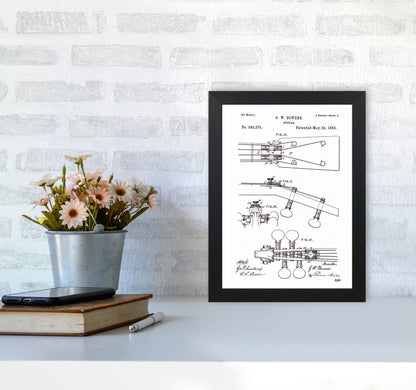 Guitar Patent Art Print by Jason Stanley A4 White Frame