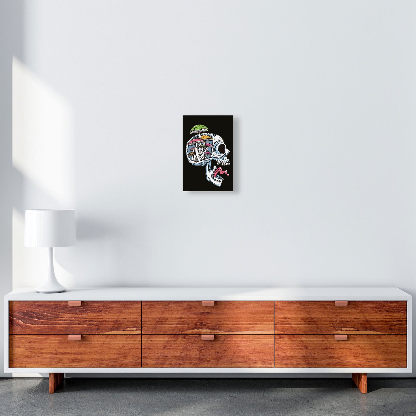 Head Full Of Mushrooms Art Print by Jason Stanley A4 Canvas