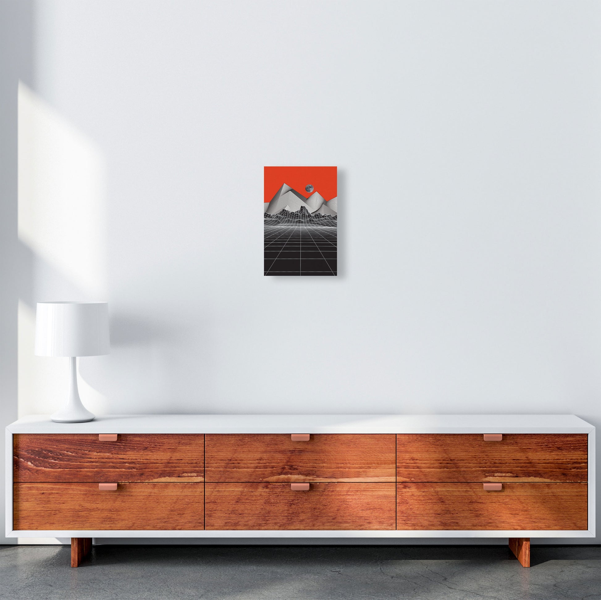 Moon Rise Red Art Print by Jason Stanley A4 Canvas