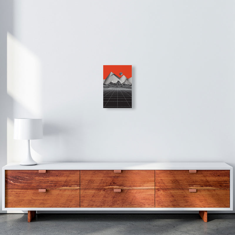 Moon Rise Red Art Print by Jason Stanley A4 Canvas