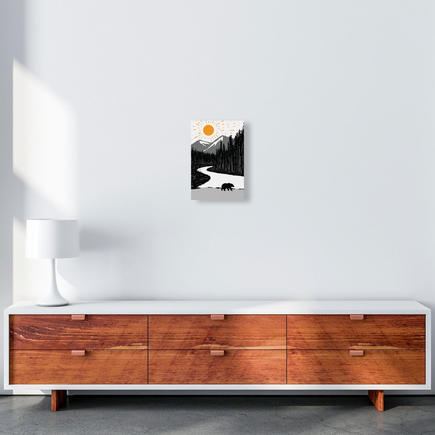 Bear By The River Art Print by Jason Stanley A4 Canvas