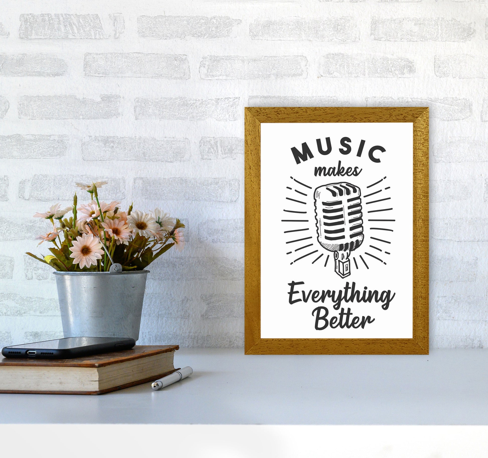 Music Makes Everything Better Art Print by Jason Stanley A4 Print Only