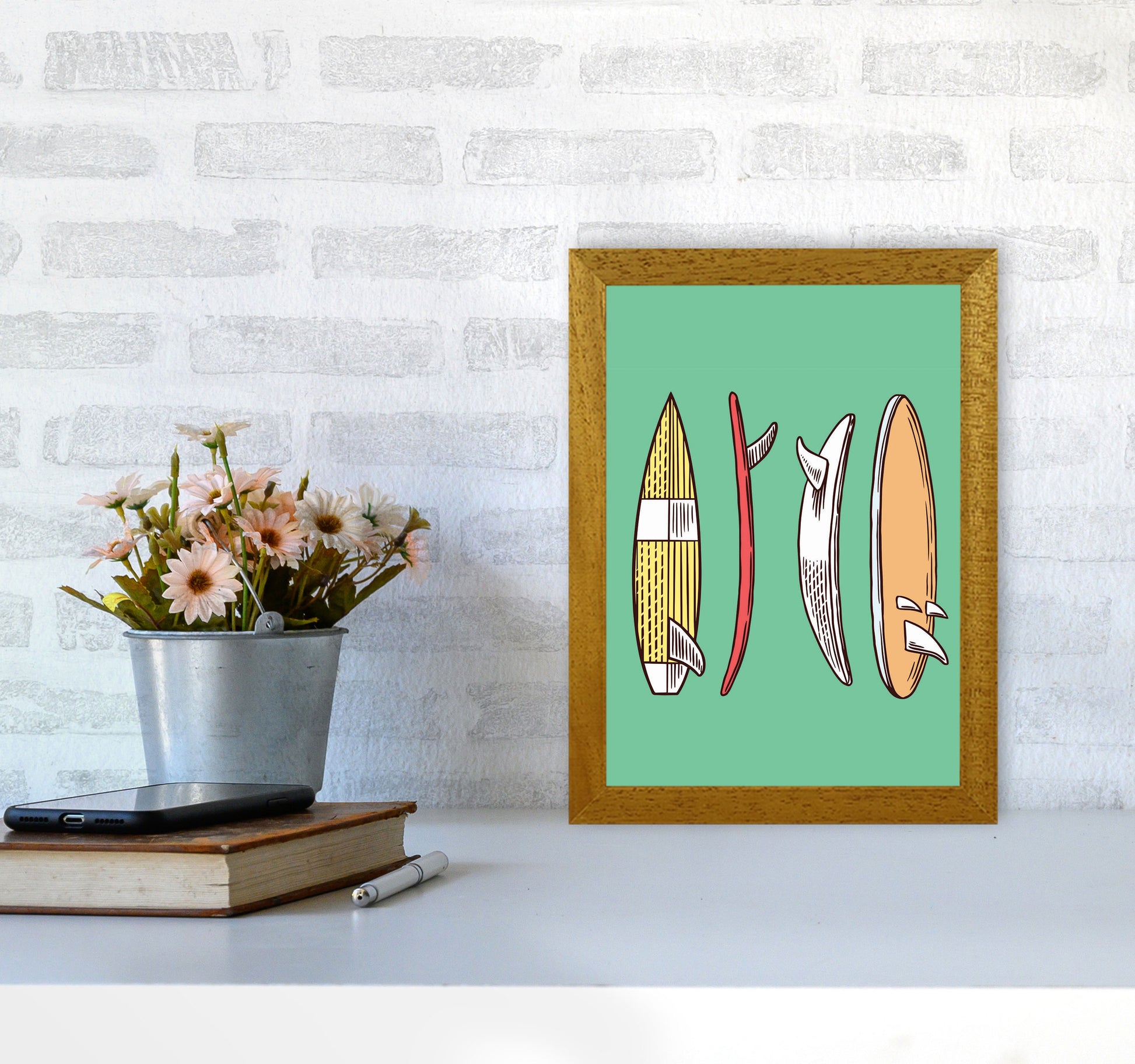 Vintage Surfboard Collection Art Print by Jason Stanley A4 Print Only