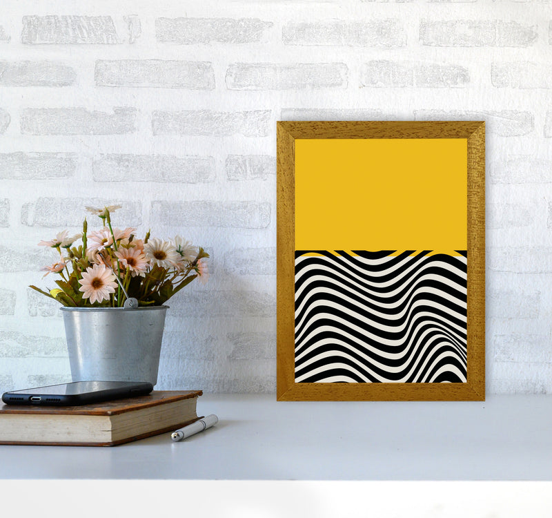Minimal Abstract Yellow Wave Art Print by Jason Stanley A4 Print Only