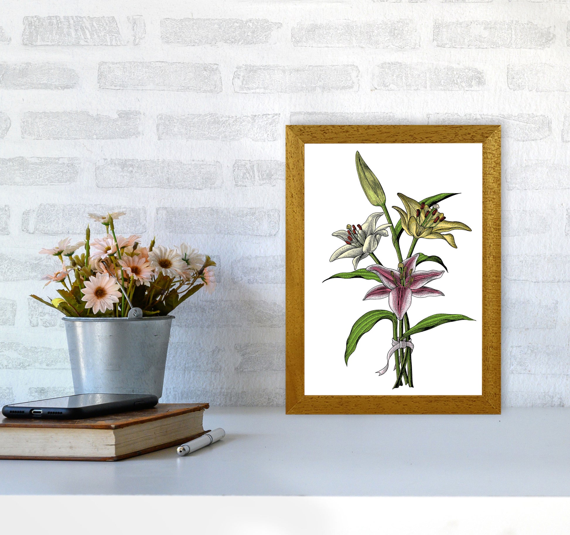 Vintage Lilly Illustration Art Print by Jason Stanley A4 Print Only