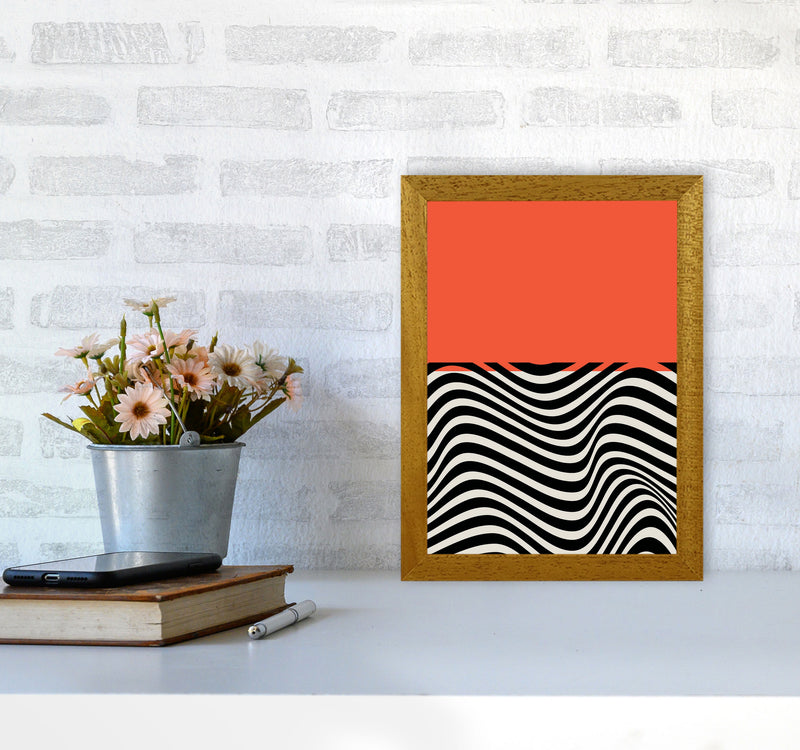 Minimal Abstract Red Wave Art Print by Jason Stanley A4 Print Only