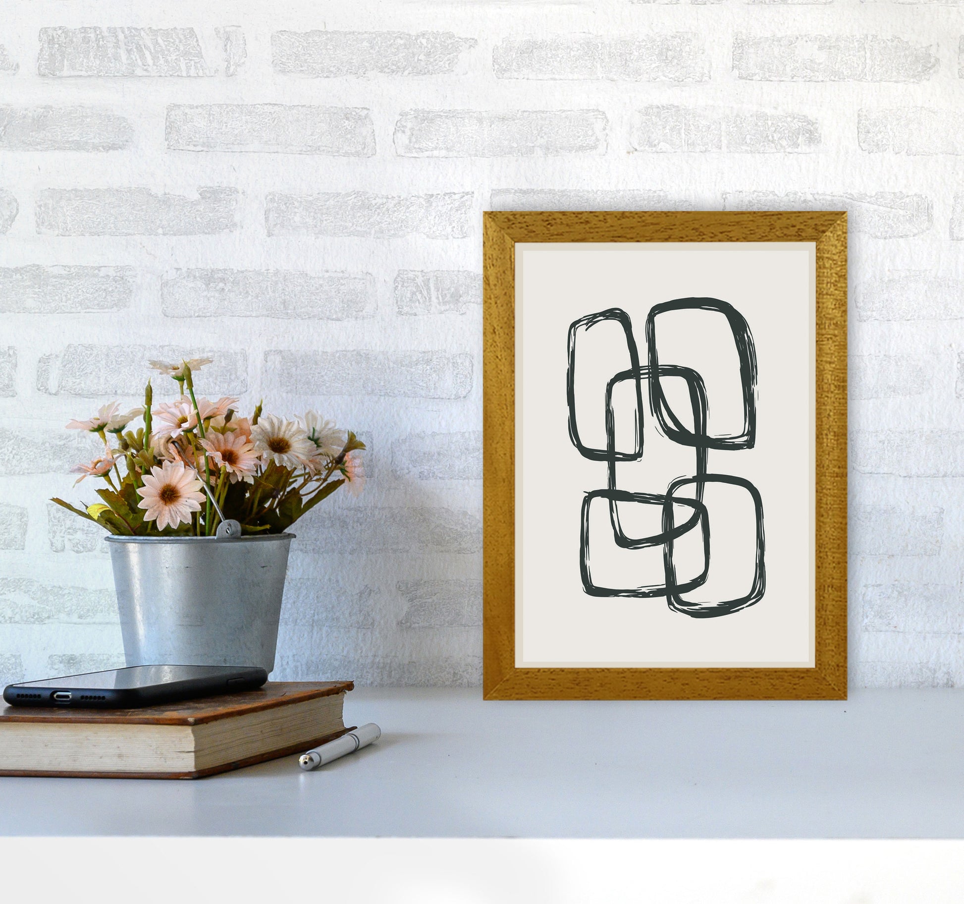 Modern Abstract Shapes 3 Art Print by Jason Stanley A4 Print Only