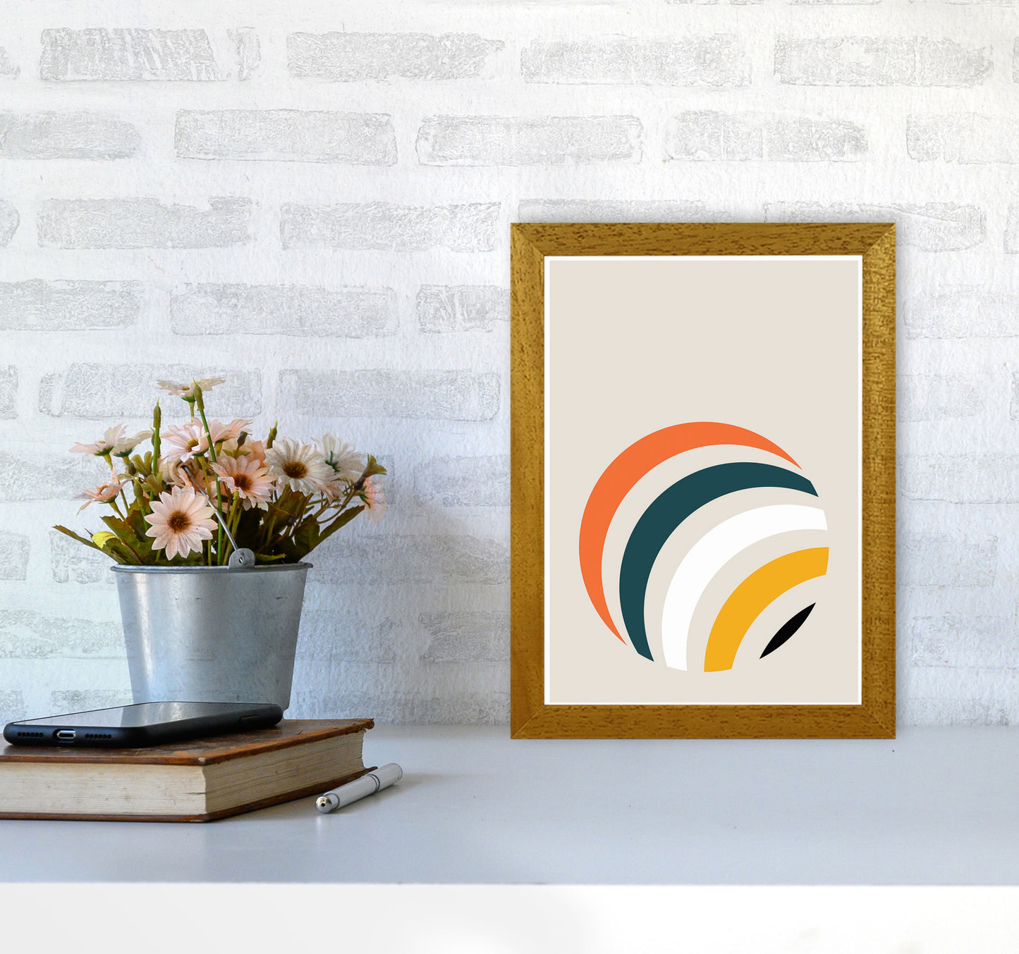Retro Geometric Circle 1 Art Print by Jason Stanley A4 Print Only