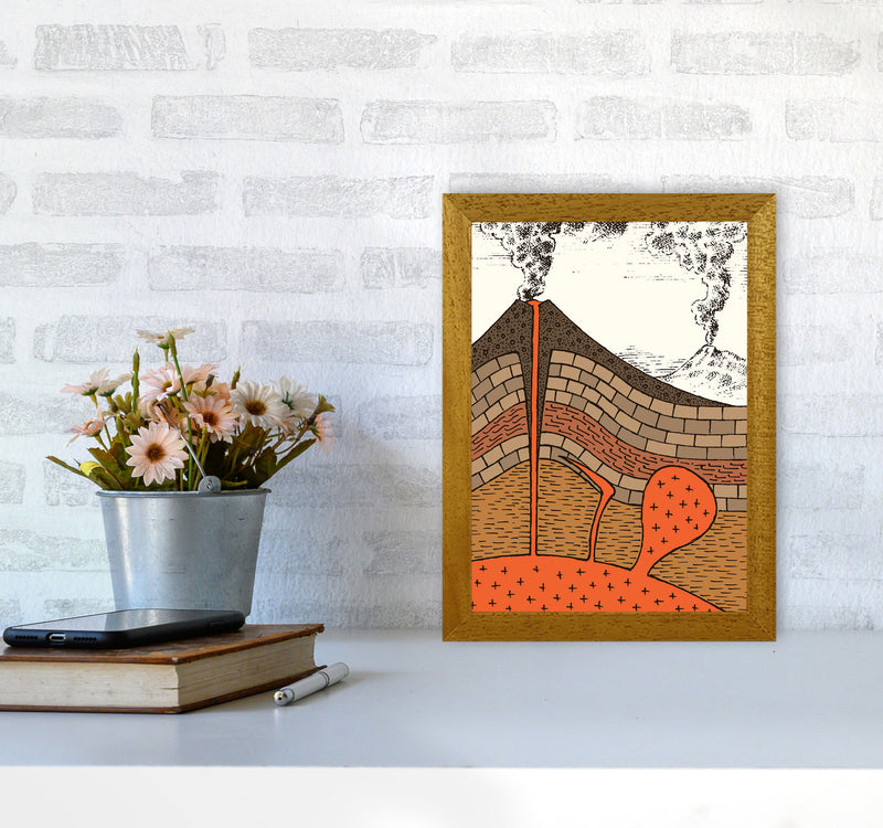Volcano Cross Section Art Print by Jason Stanley A4 Print Only