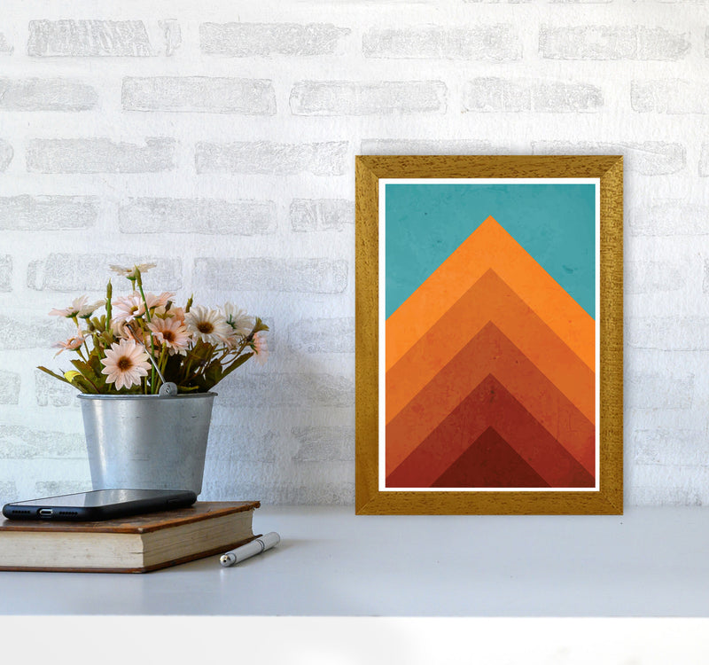 Orange Peak Mountain Art Print by Jason Stanley A4 Print Only