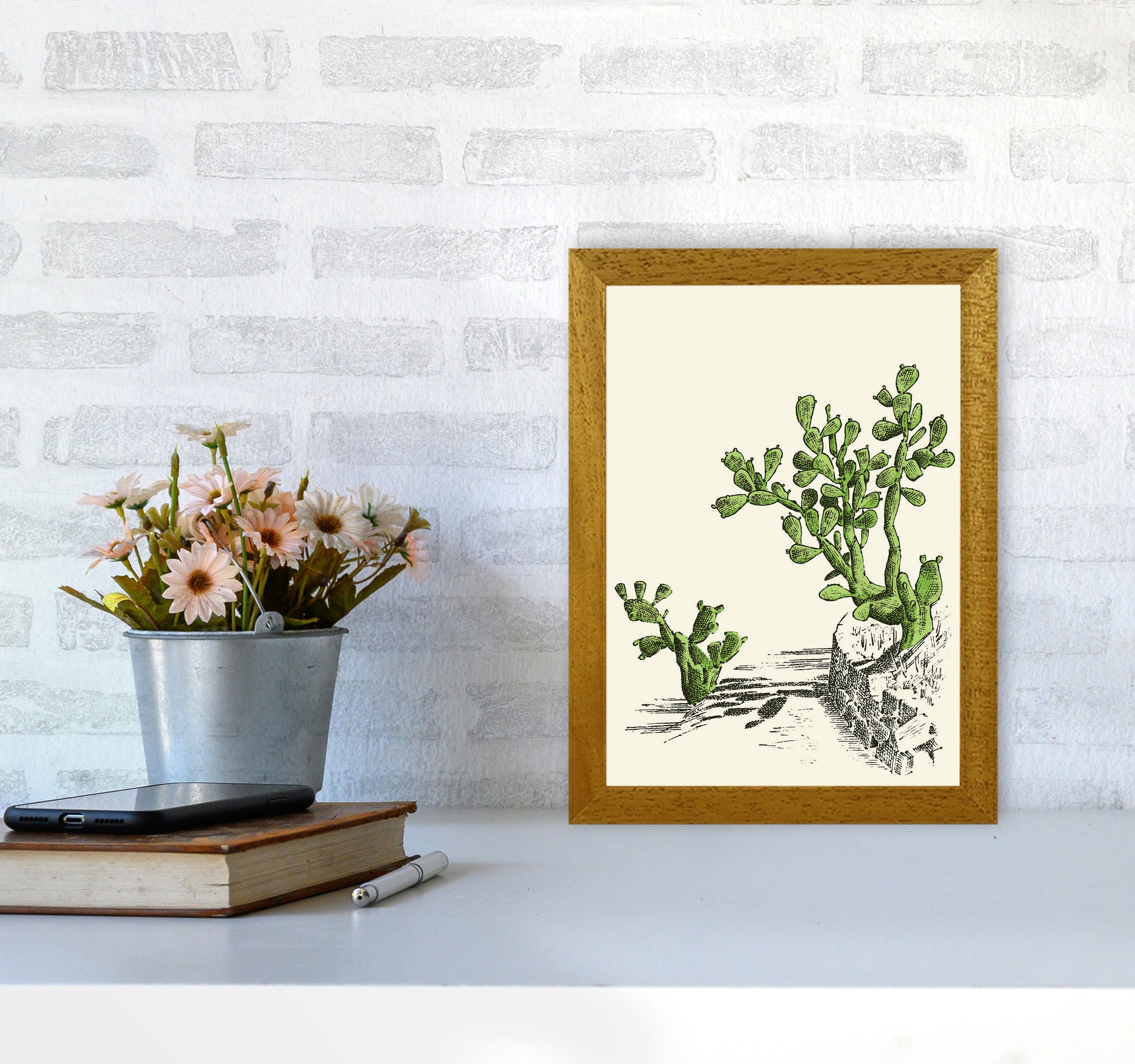 Prickly Pear Cactus Art Print by Jason Stanley A4 Print Only