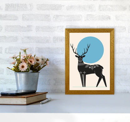 Blue Moonlight Deer Art Print by Jason Stanley A4 Print Only