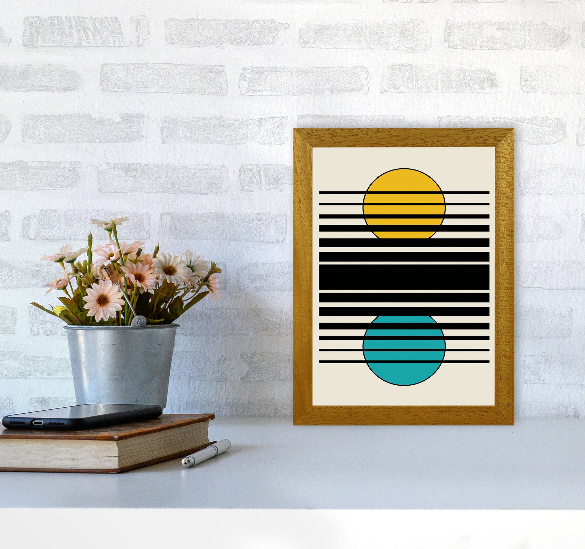 Geometric Suns III Art Print by Jason Stanley A4 Print Only