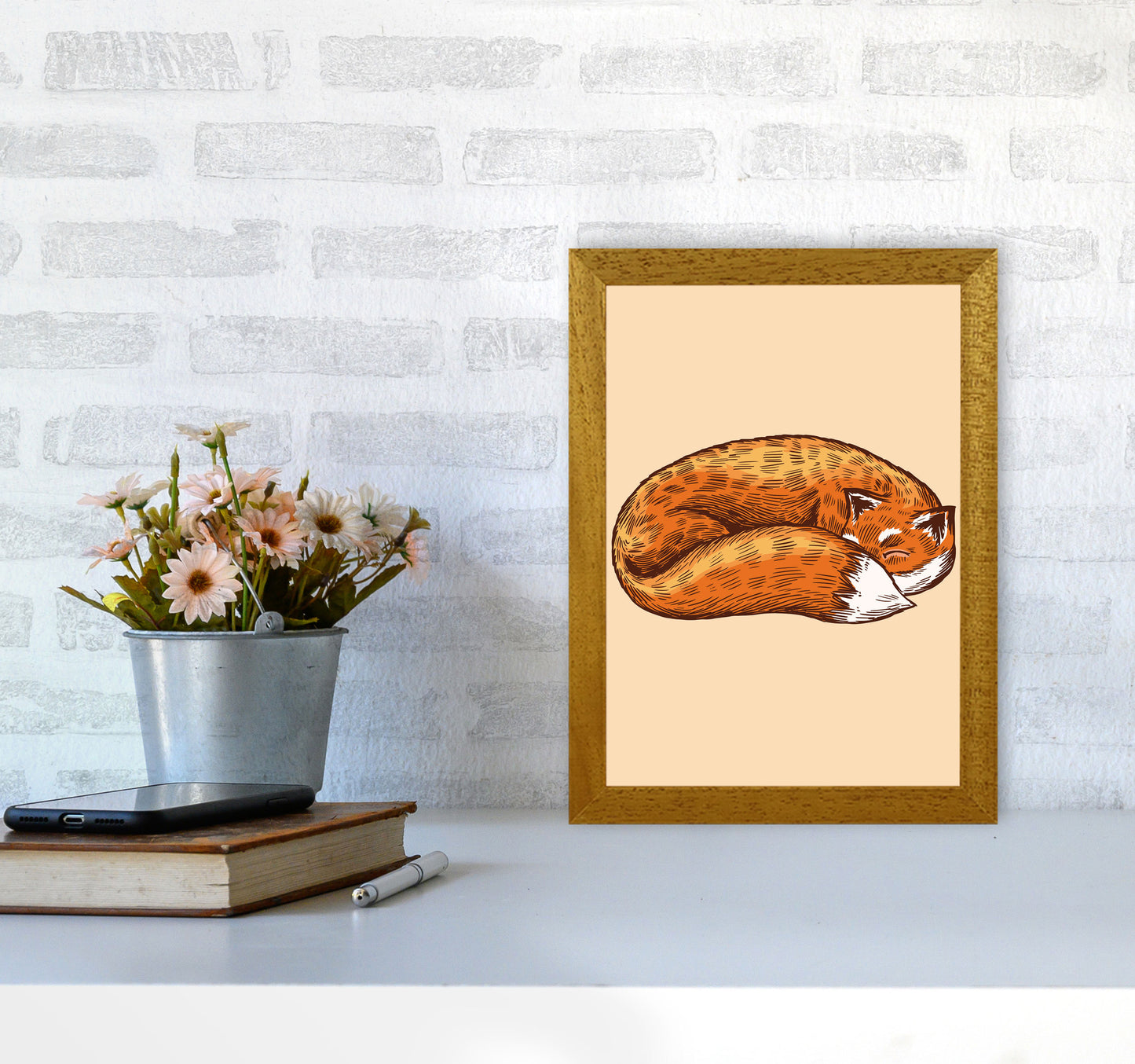 The Sleeping Fox Art Print by Jason Stanley A4 Print Only