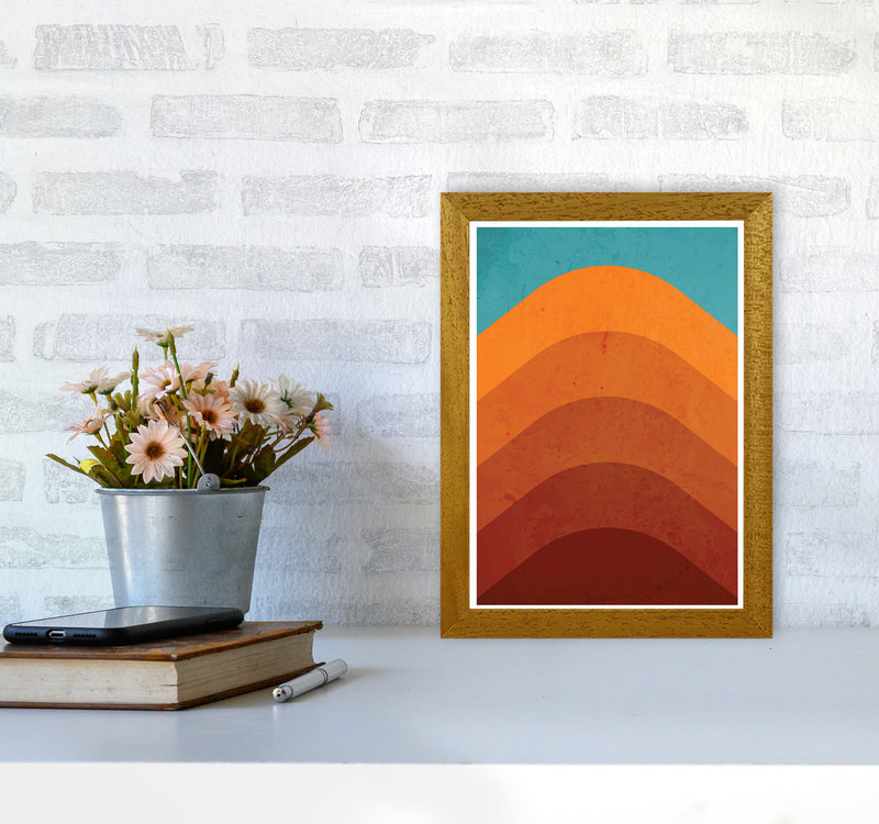 Orange Mountain Art Print by Jason Stanley A4 Print Only