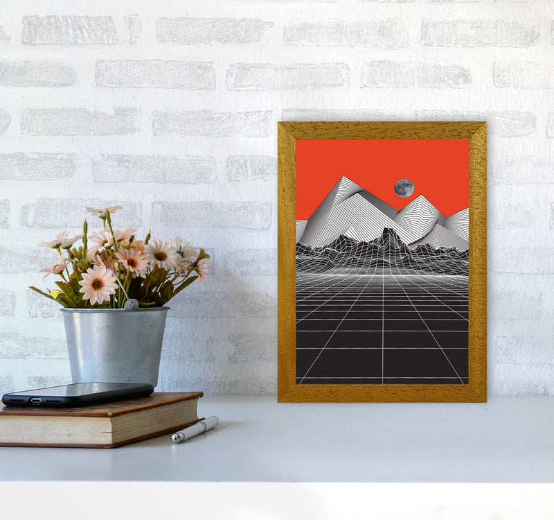 Moon Rise Red Art Print by Jason Stanley A4 Print Only