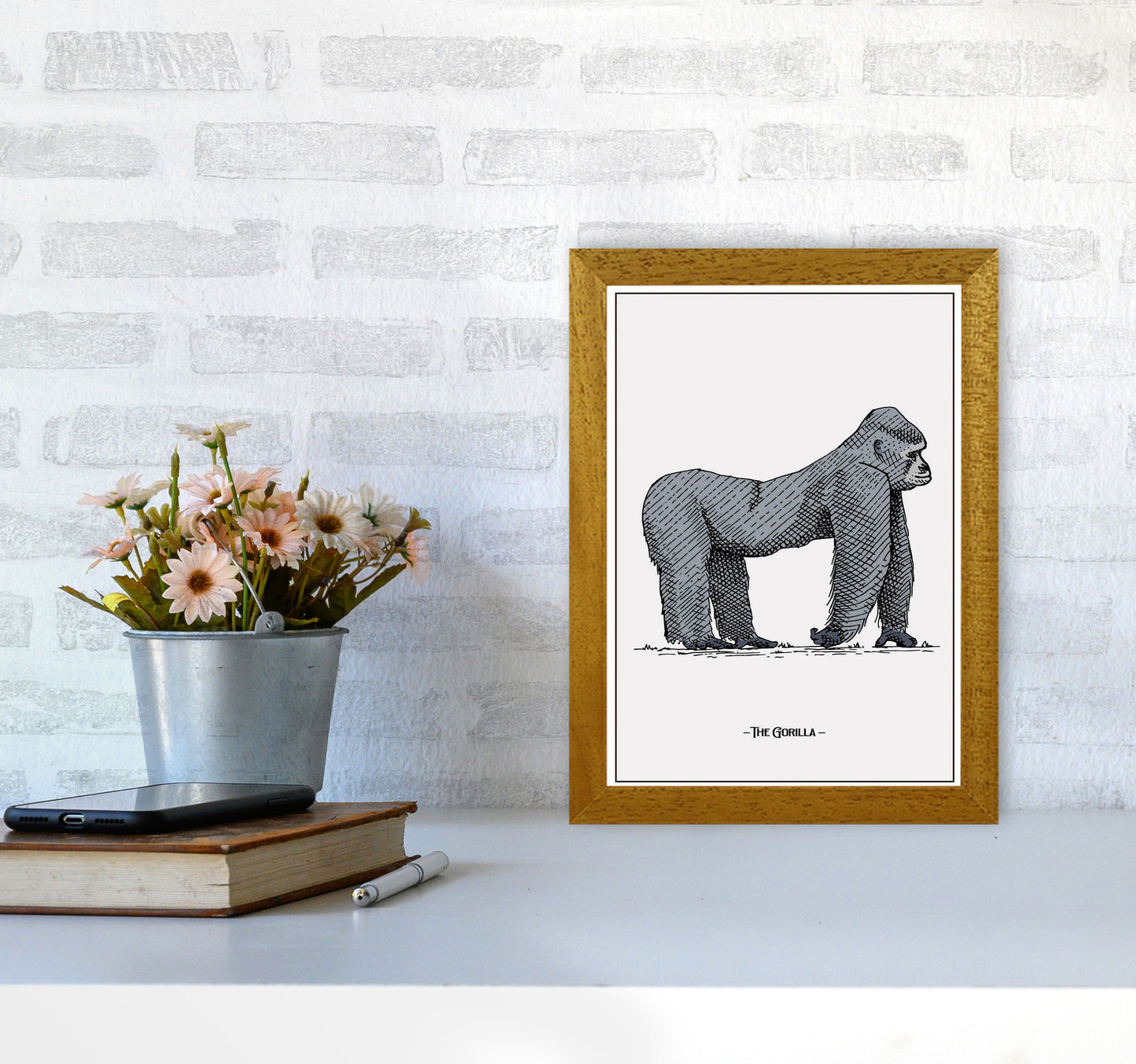 The Gorilla Art Print by Jason Stanley A4 Print Only