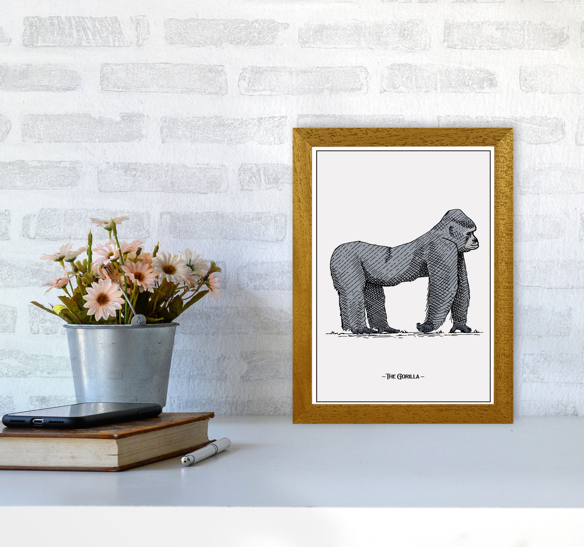The Gorilla Art Print by Jason Stanley A4 Print Only