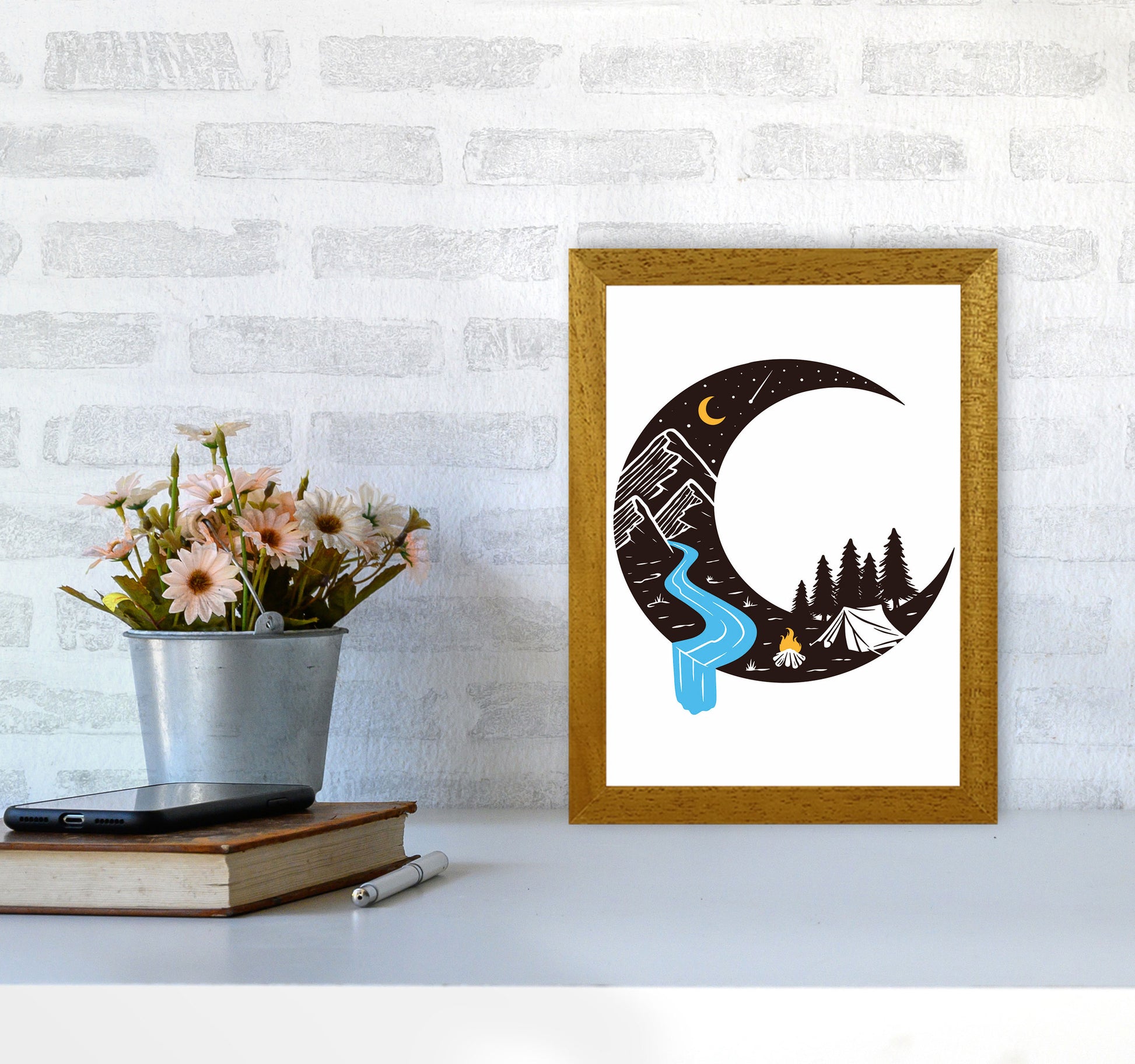 Moon River Art Print by Jason Stanley A4 Print Only