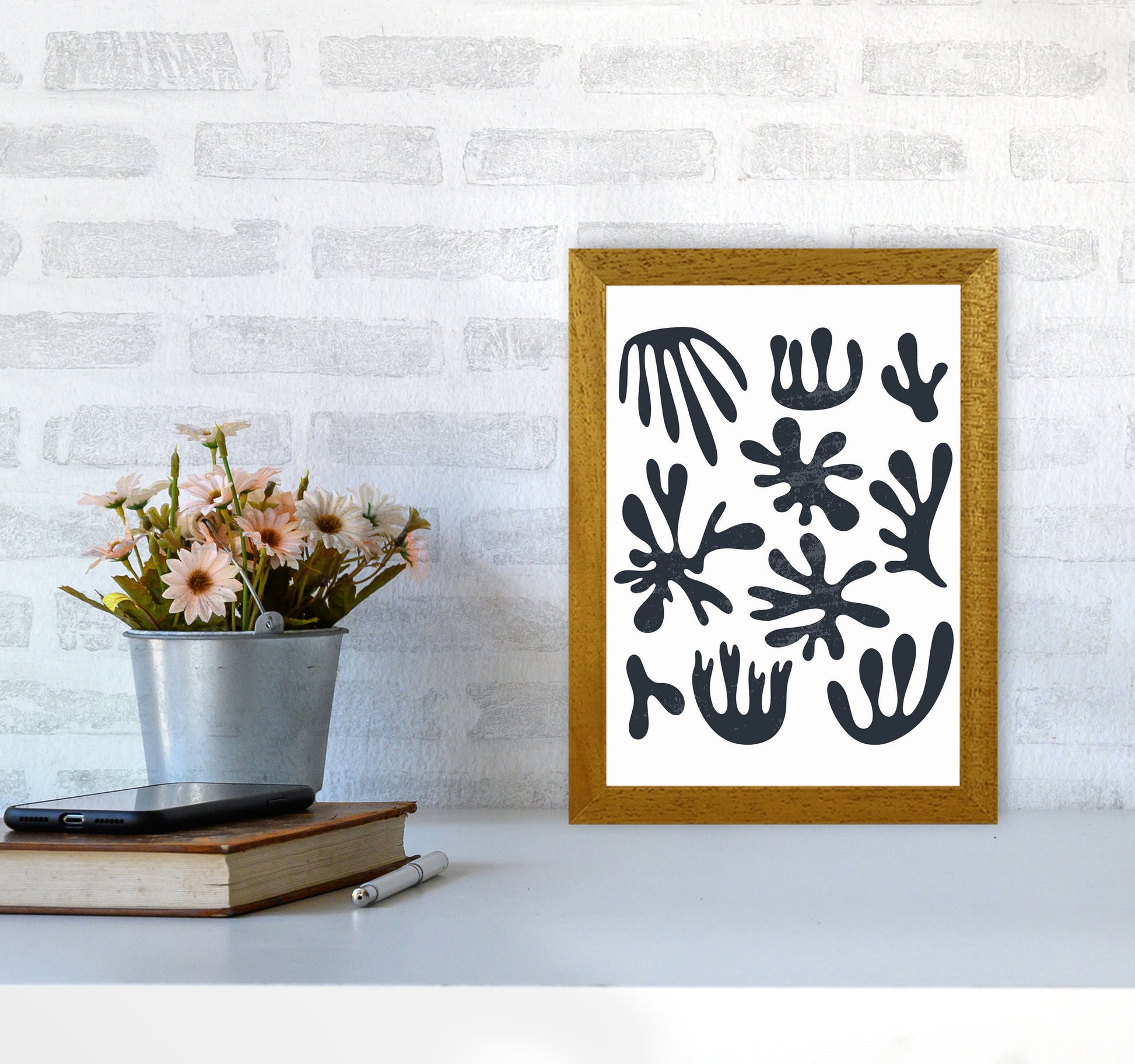 Minimal Abstract Algae I Art Print by Jason Stanley A4 Print Only