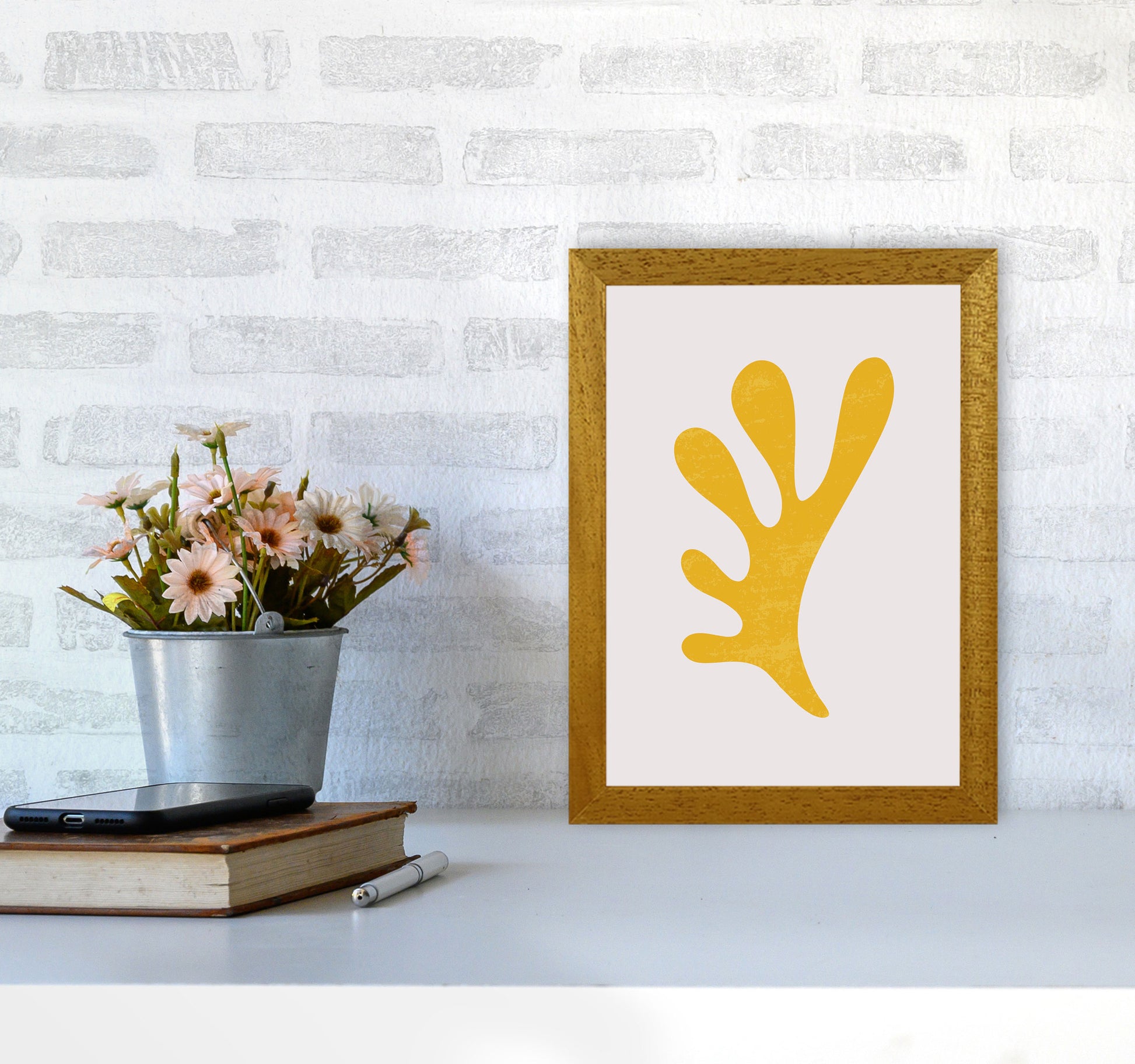 Abstract Yellow Algae Art Print by Jason Stanley A4 Print Only