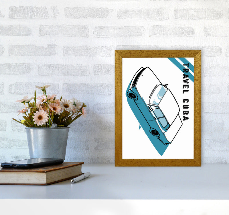 Travel Cuba Blue Art Print by Jason Stanley A4 Print Only