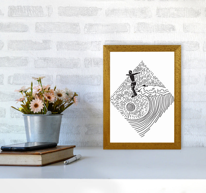 Surfer Line Drawing Art Print by Jason Stanley A4 Print Only