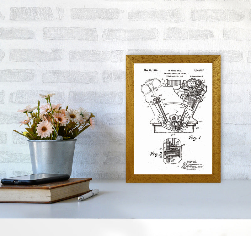 Ford Internal Combustion Engine Patent Art Print by Jason Stanley A4 Print Only