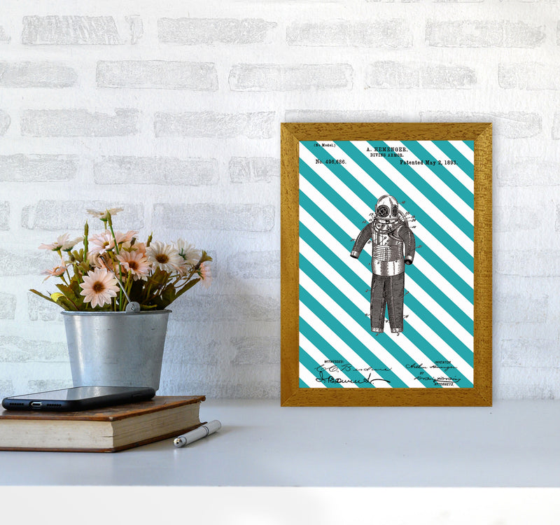 Diving Armor Patent Side Stripe Art Print by Jason Stanley A4 Print Only