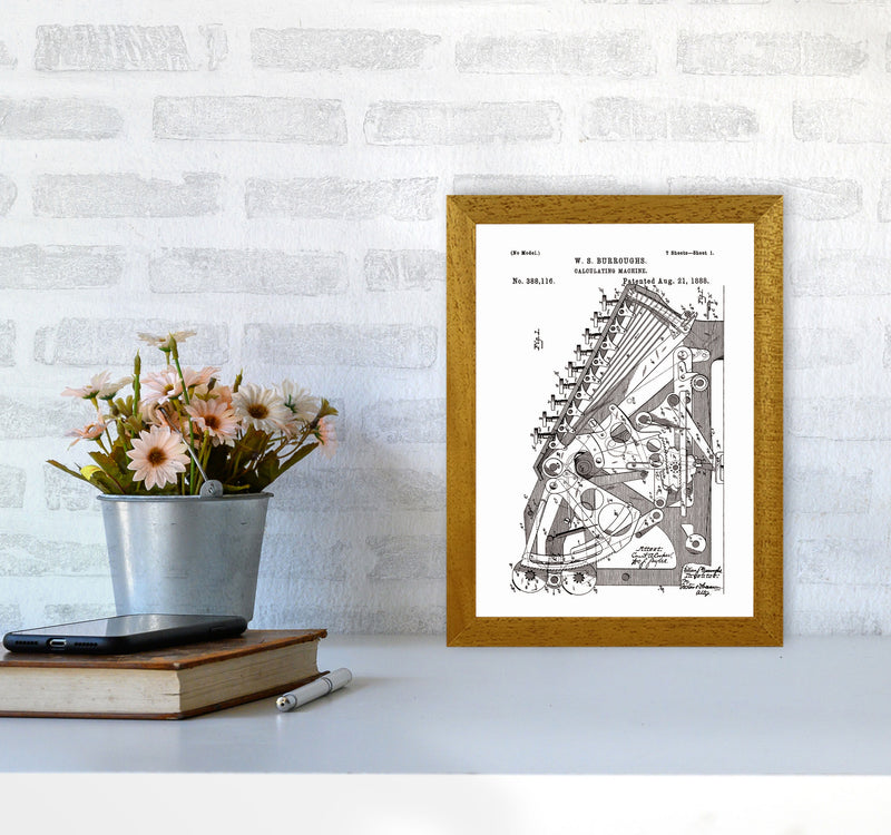 Calculating Machine Patent Art Print by Jason Stanley A4 Print Only