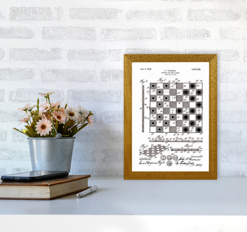 Chess And Checkers Board Patent Art Print by Jason Stanley A4 Print Only