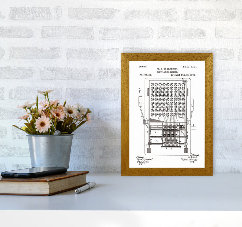 Calculating Machine Patent 2 Art Print by Jason Stanley A4 Print Only