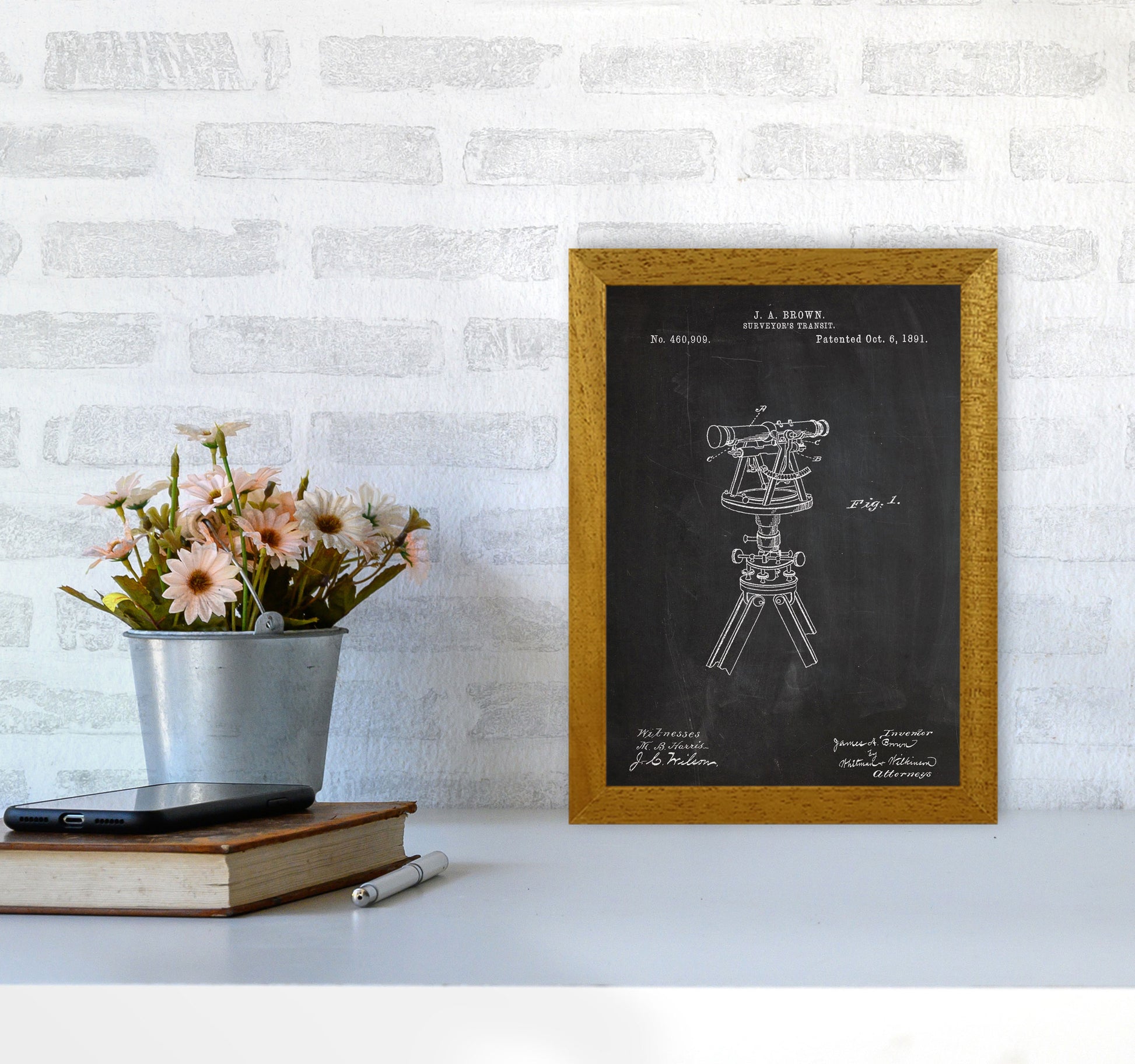 Surveyor's Transit Patent Art Print by Jason Stanley A4 Print Only