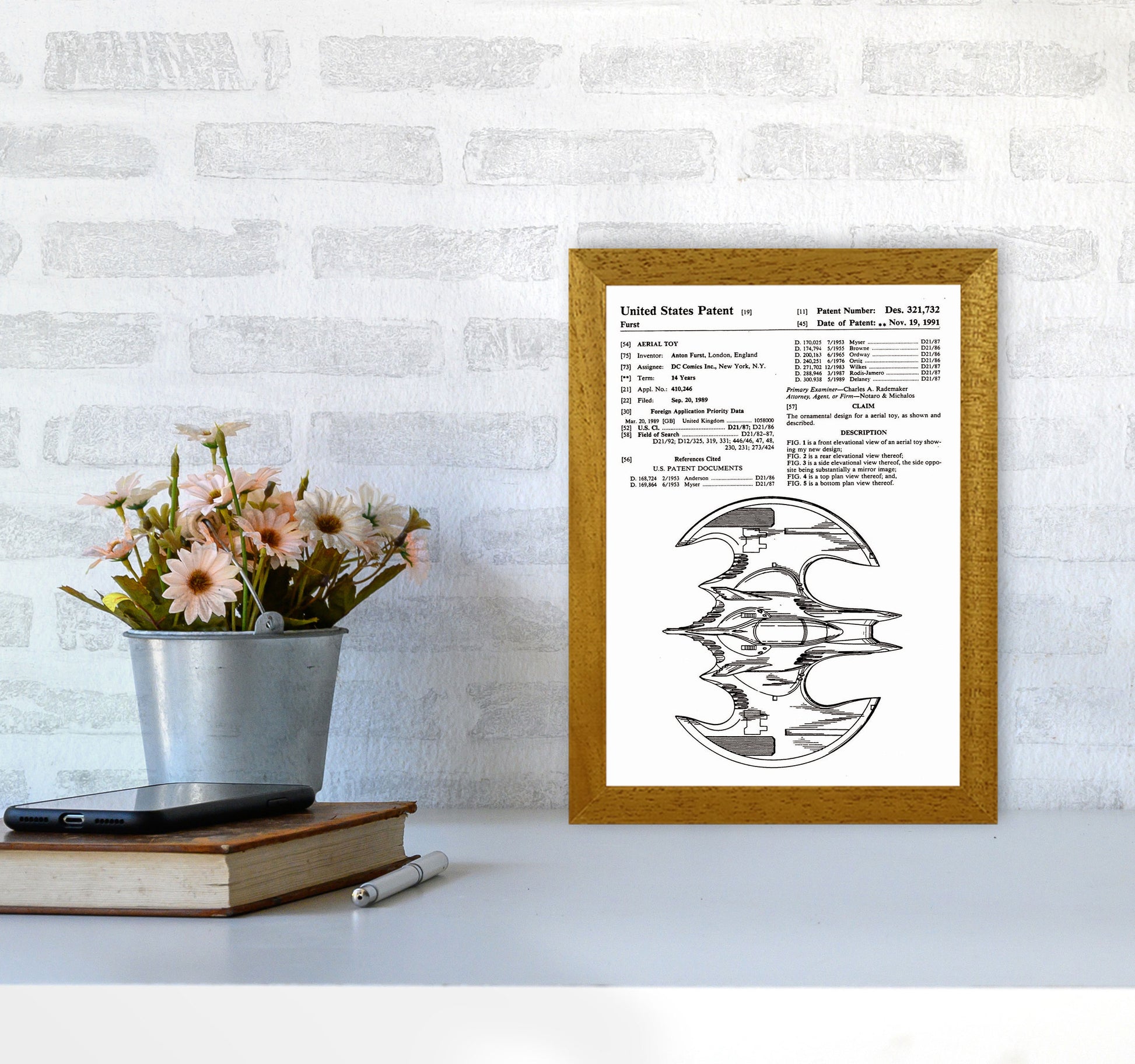 Batwing Patent Side View Art Print by Jason Stanley A4 Print Only