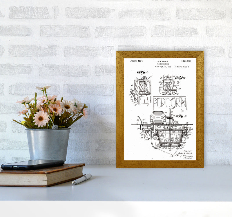 Popcorn Machine Patent 2 Art Print by Jason Stanley A4 Print Only